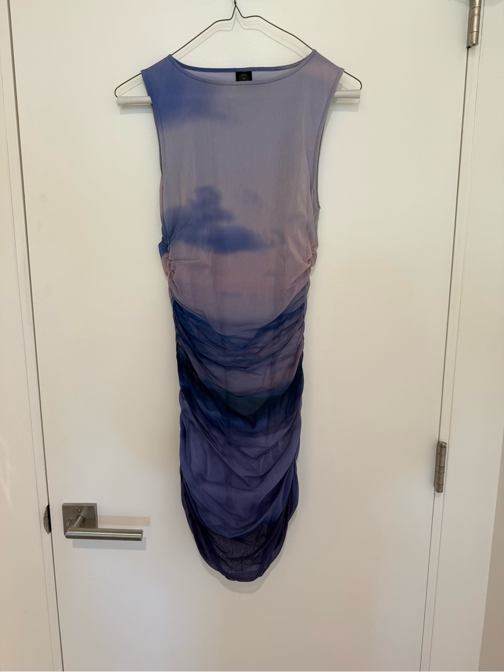 Urban Outfitters Ombre Blue to Lavender Ruched Mini Dress
